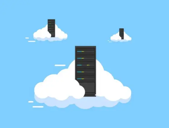 Ilustración de servidores en la nube